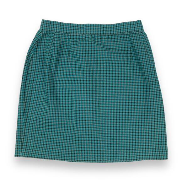 90's GAP blue plaid cotton spandex mini skirt - Picture 5 of 10